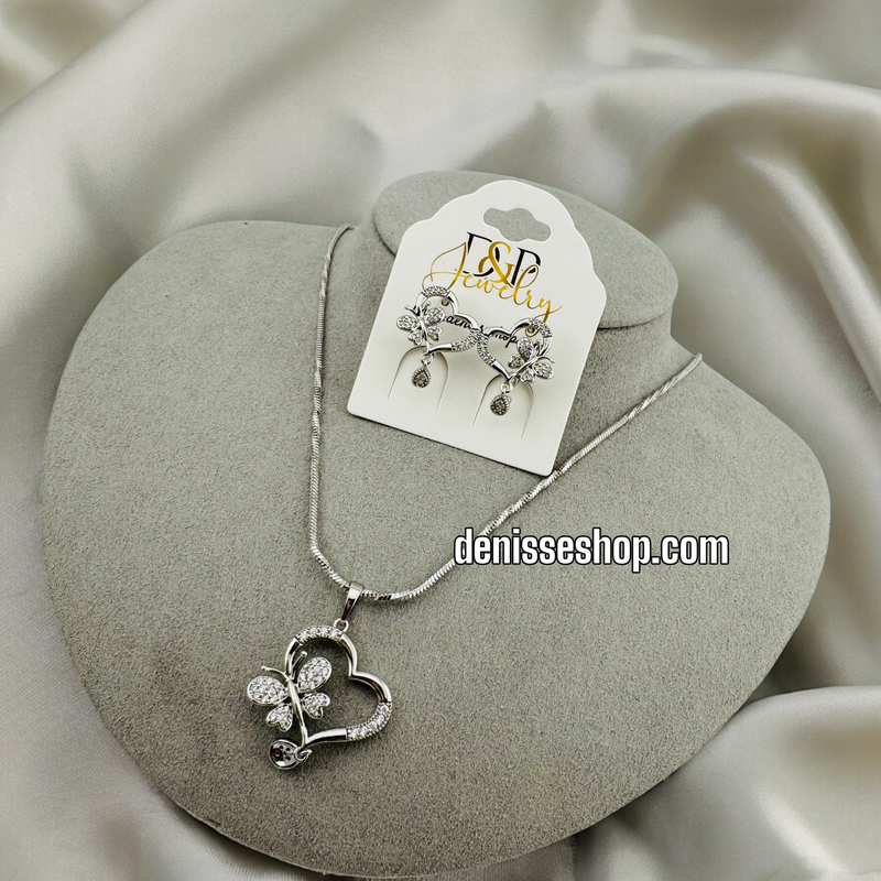 SILVER BUTTERFLY NECKLACE C42