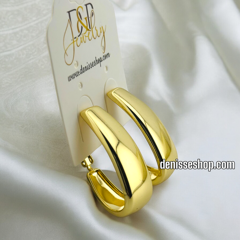 14K PLAIN GOLD HOOP EARRING HP581