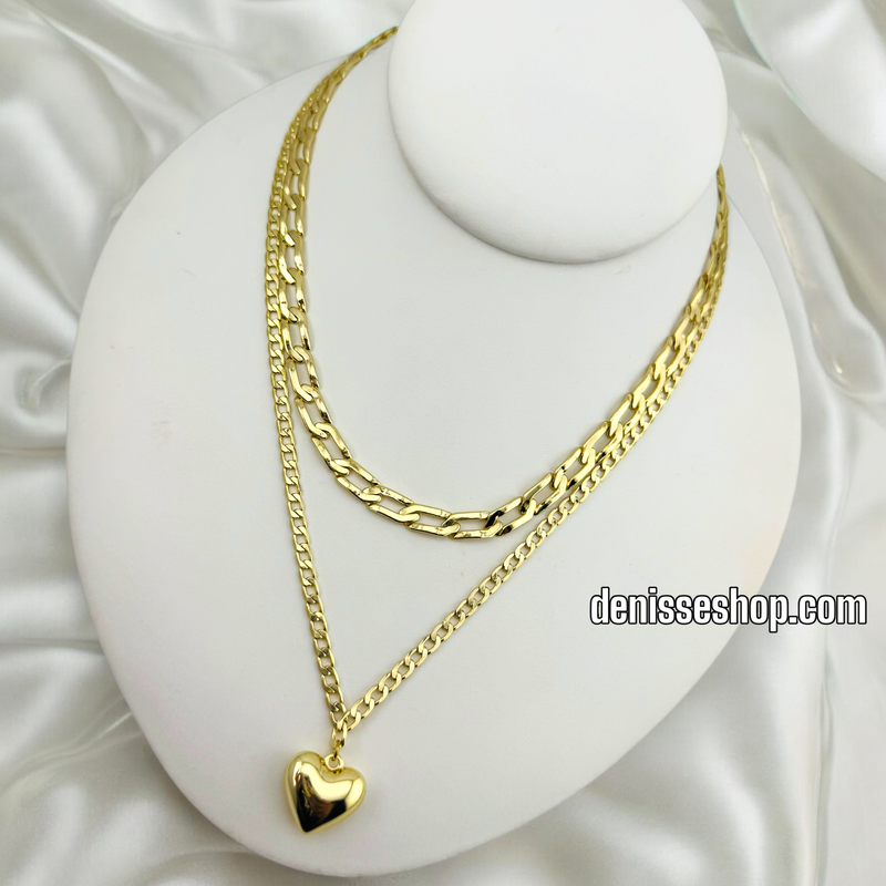 14K CUBAN DOUBLE LAYER NECKLACE N210