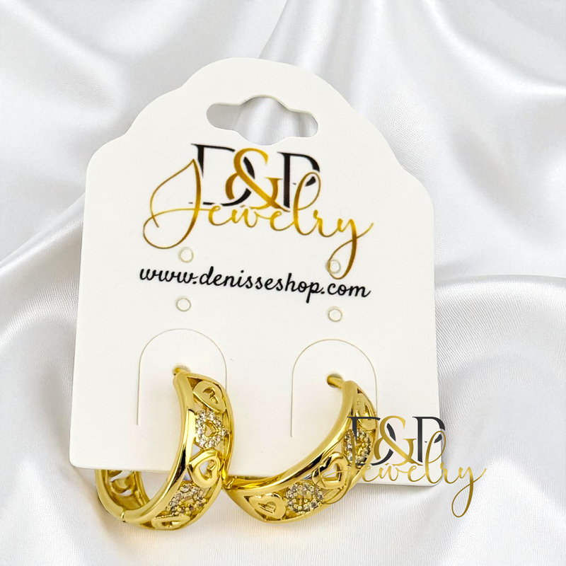 14K HEART MEDIUM HOOP EARRING HP763