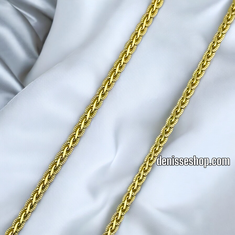 14K LINK BRAID CHAIN 1MM CH074