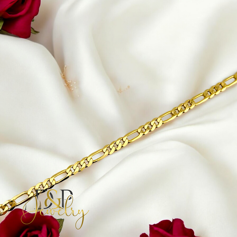 14K FIGARO BRACELET 4MM BR721