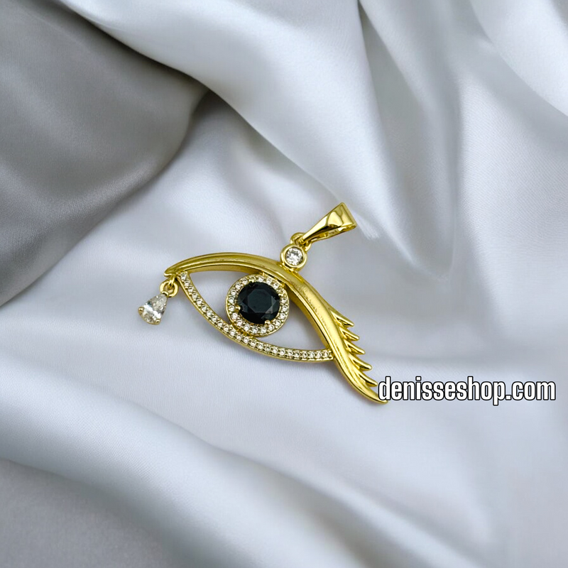 14K WOMEN / EYE BLACK STONE PENDANT P534