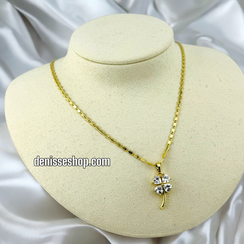 14K WOMEN/GIRL CLOVER NECKLACE N137