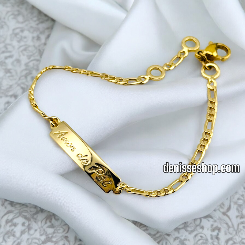 14K KIDS PLATE HEART IMPRESION BRACELET