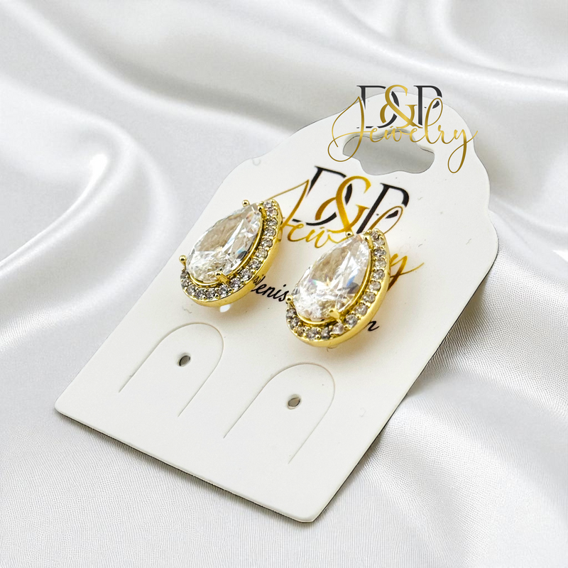 14K WHITE FASHION DROP EARRING E910