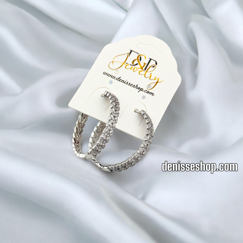 SILVER MEDIUM HOOP EARRING HP615