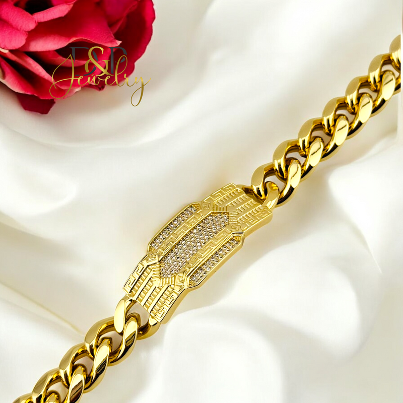 14K GOLD CHUNKY PLATE BRACELET BR711
