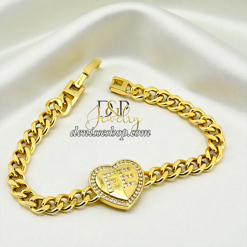 14KGOLD FE HEART BRACELET BR863