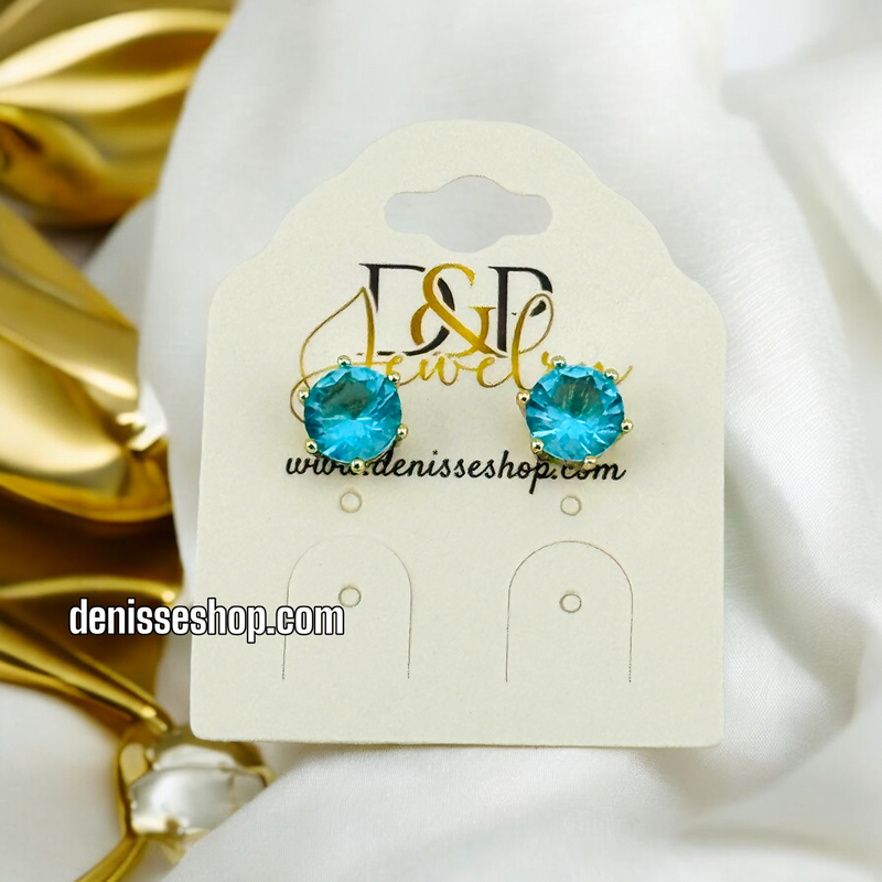 14K LIGHT BLUE EARRING E601