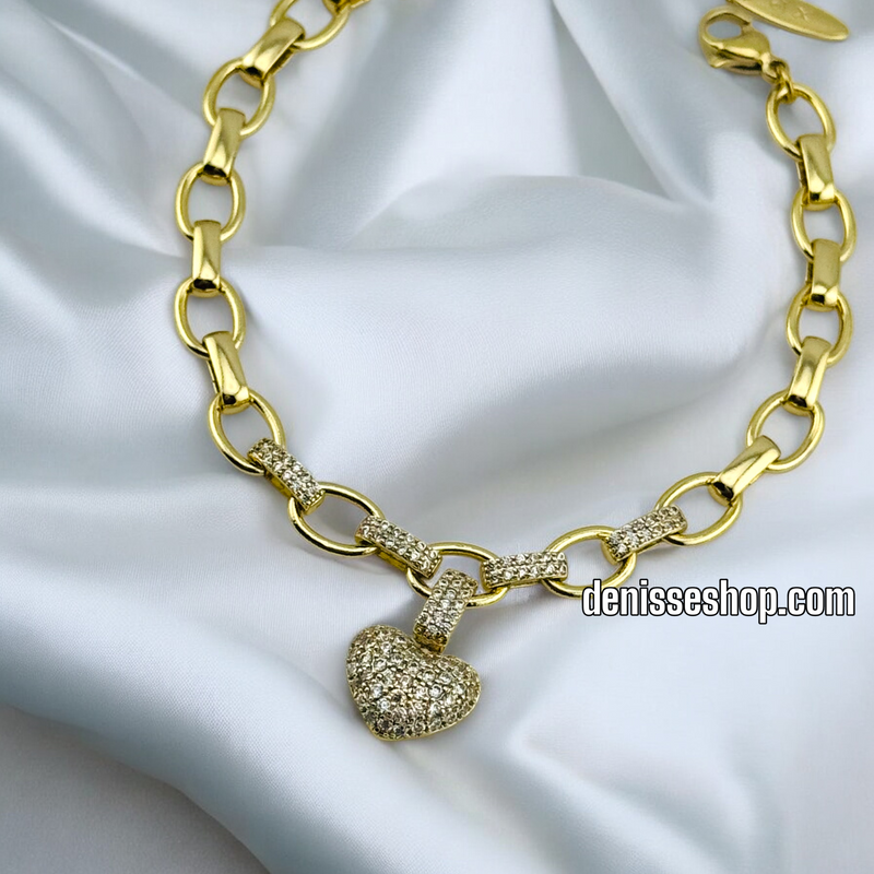 14K /WOMAN CUTE HEART BRACELET BR601