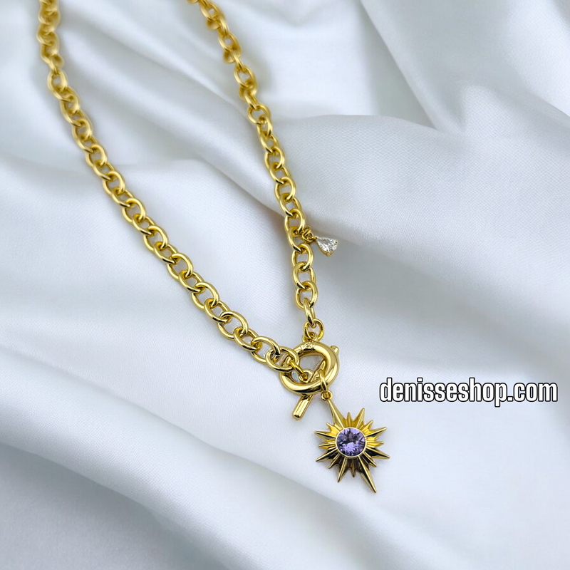 14K PURPLE SUN NECKLACE 18&