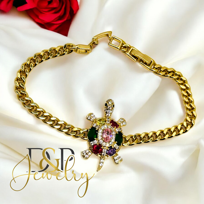 14K MULTICOLOR TURTLE BRACELET BR766