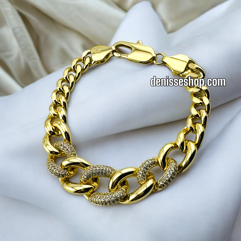 14K GOLD  MONACO NECKLACE AND BRACELET SET N36