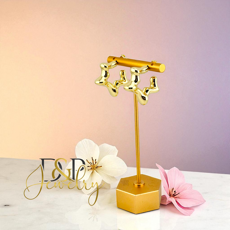 14K GOLD STAR EARRING E918
