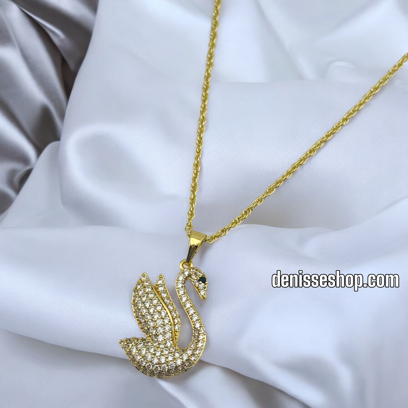 14K SWAN NECKLACE 18&