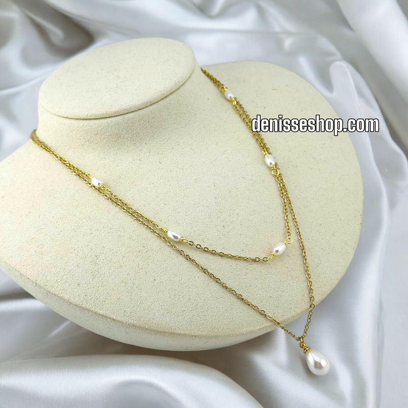 14K / WOMEN PEARL THIN NECKLACE N115