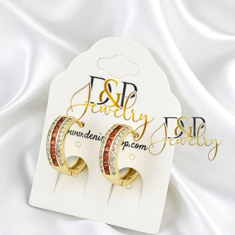 14K RED HOOP EARRING HP780