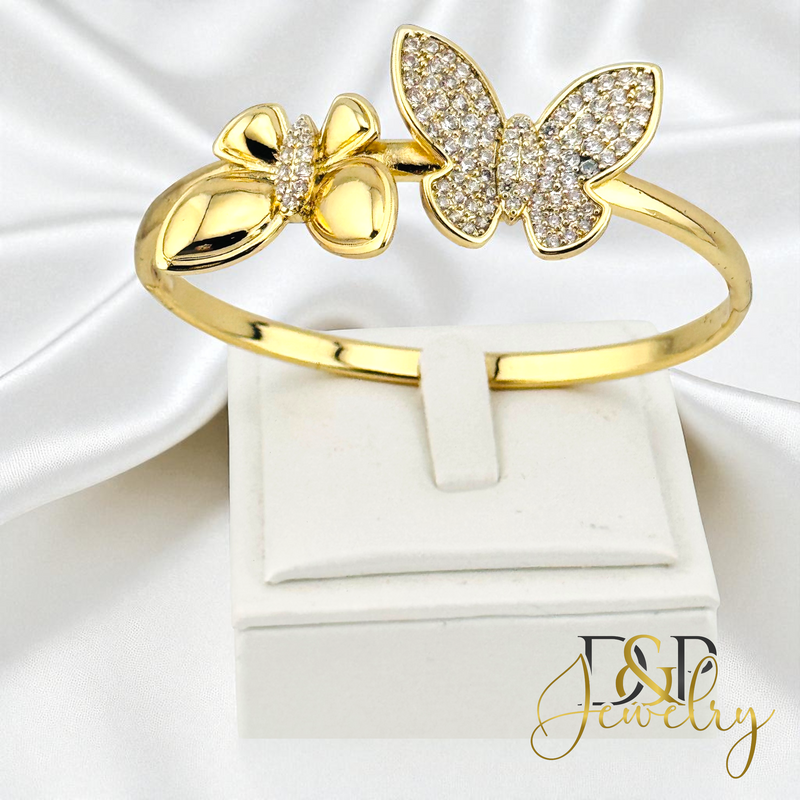 14K BUTTERFLY BANGLE BRACELET BR804