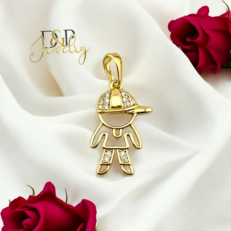 14K BOY WITH CAP PENDANT P821