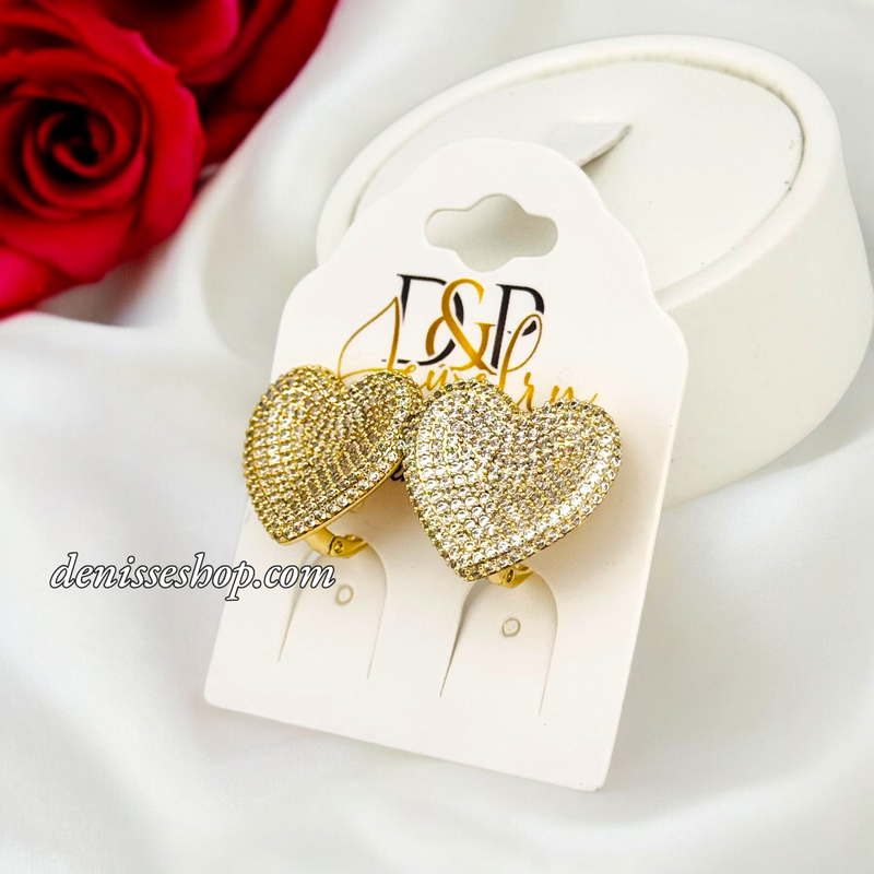 14K HEART EARRING E807