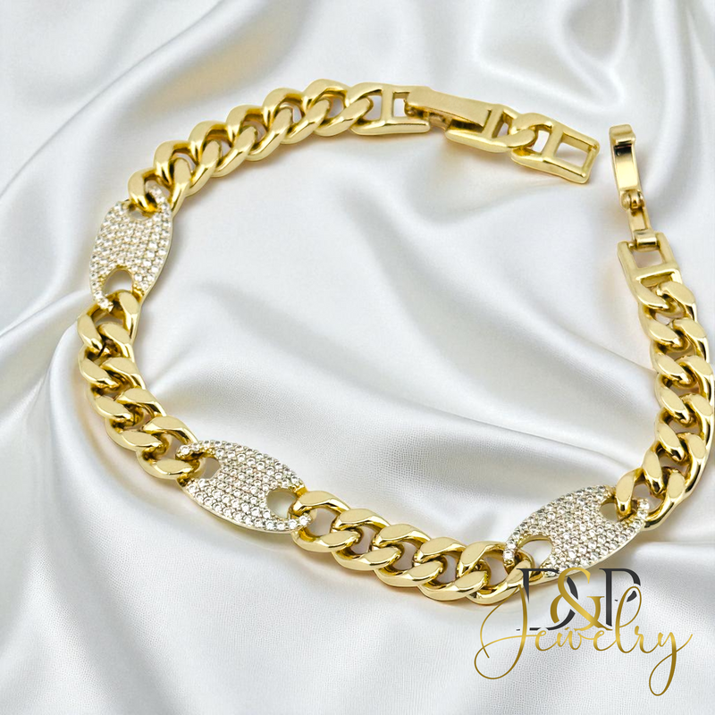 14K BLING LINK BRACELET BR802
