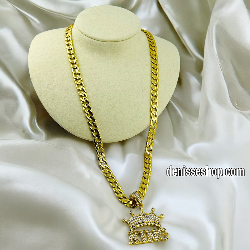 14K FASHION KING CROWN MEN PENDANT P475