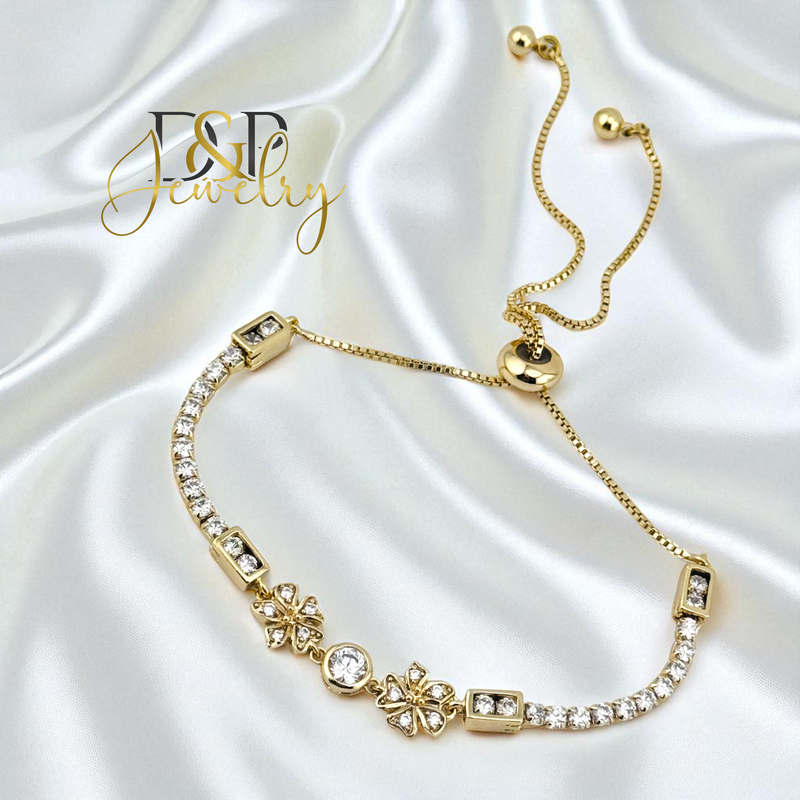 14K ADJUSTABLE FLOWWER BRACELET BR786