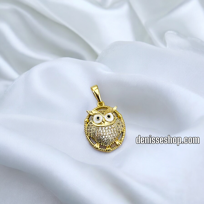 14K WOMEN/GIRL WHITE OWL PENDANT P652