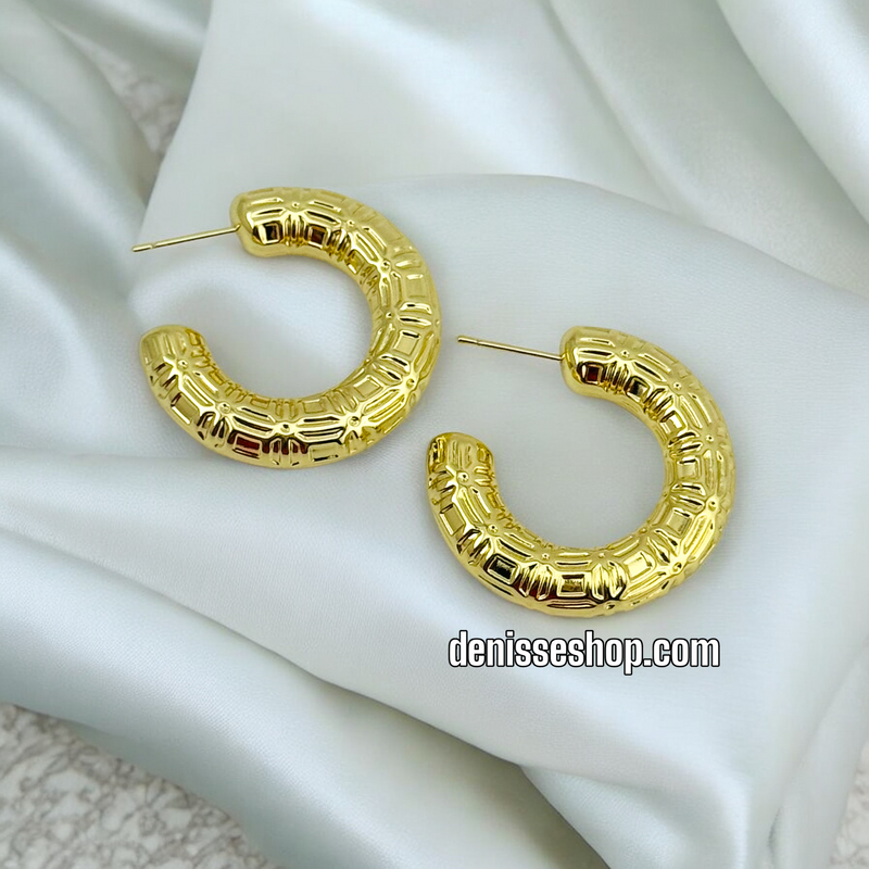 14K FASHION GOLD EARRING E594