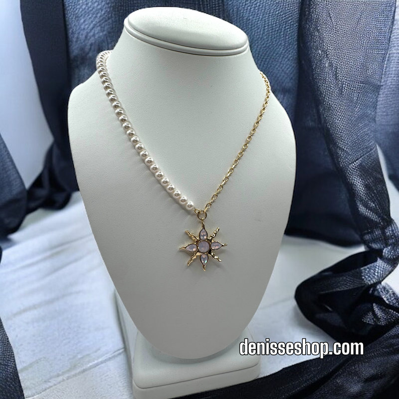 14K SUN PEARL NECKLACE SET C10