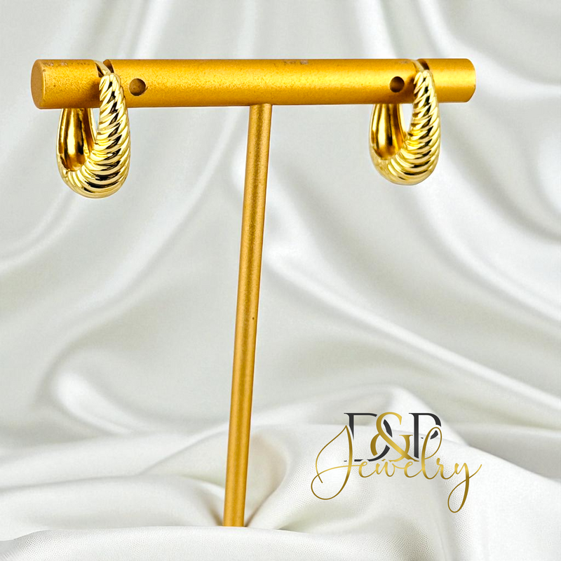 14K SMALL GOD HOOP EARRING HP761