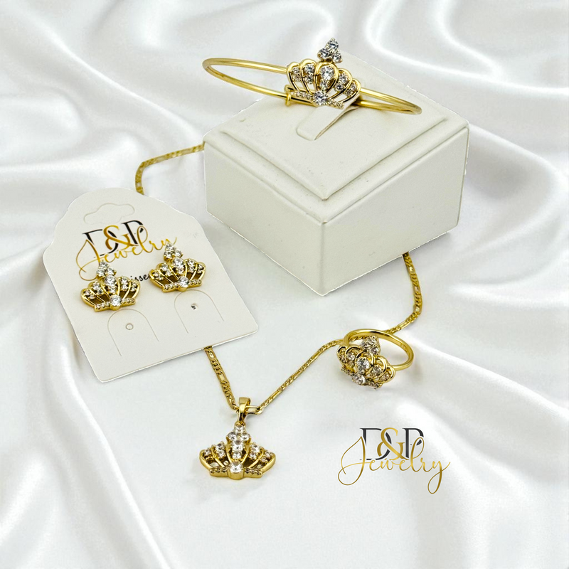 14K GOLD /CROWN NECKLACE SET N302