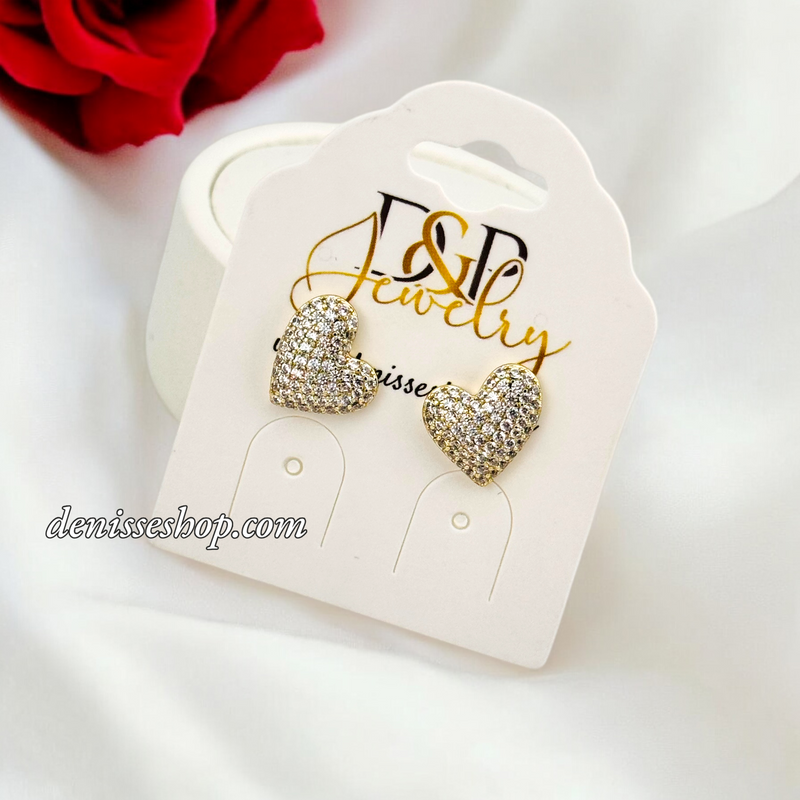 14K SMALL HEART EARRING E808