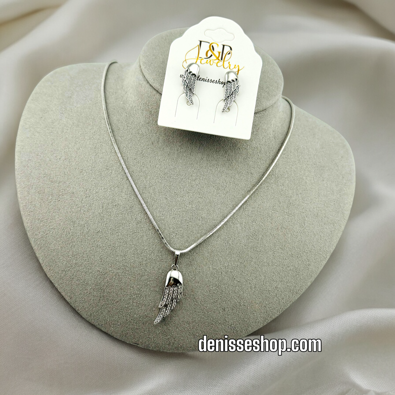 SILVER ANGEL WINGS NECKLACE C41