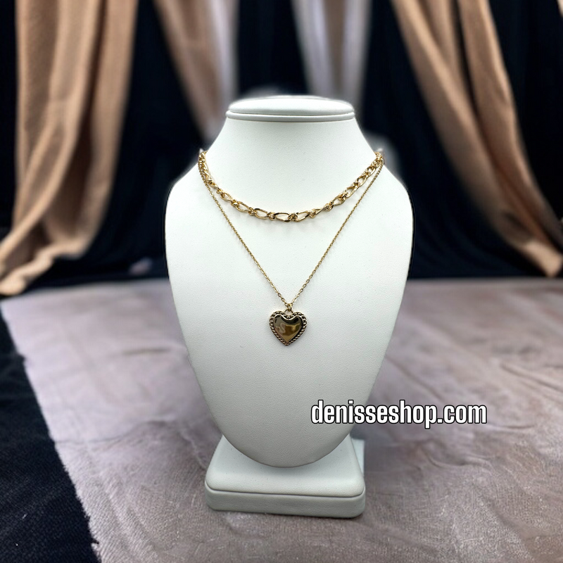 14K HEART NECKLACE SET C12