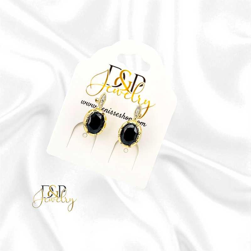 14K BLACK HUGGIE EARRING E1035