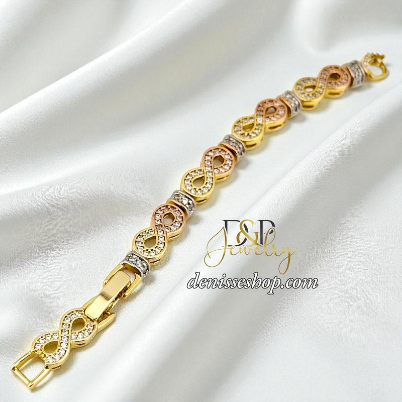 18K GOLD MULTICOLOR INFINITY BRACELET BR874