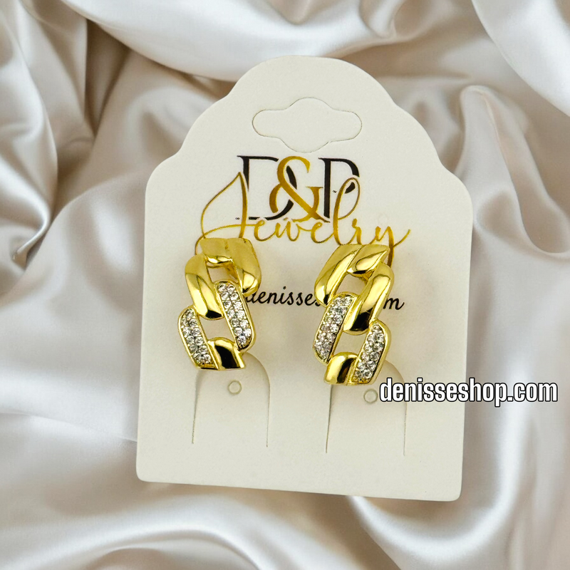 14K GOLD / LINK EARRING E704