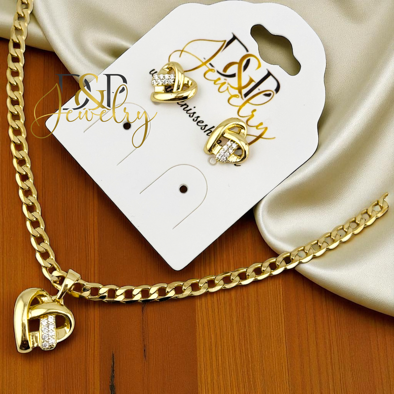 14K HEART NECKLACE SET N270