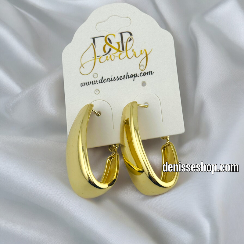 14K PLAIN GOLD HOOP EARRING HP581