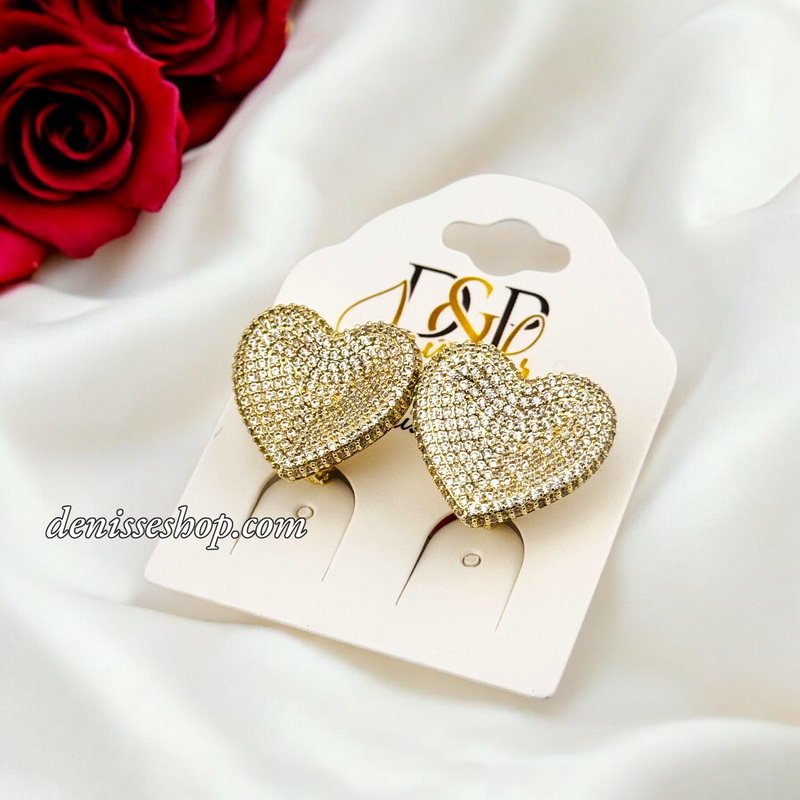 14K HEART EARRING E807