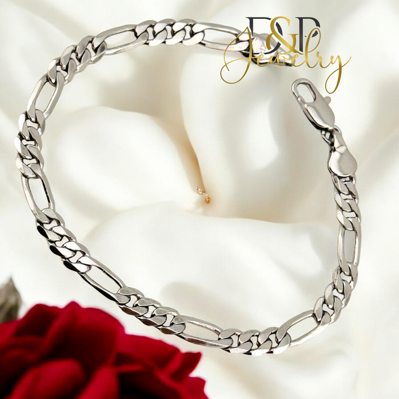 SILVER FIGARO BRACELET 4MM BR727