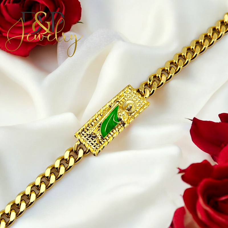 14K GOLD ST JUDE PLATE BRACELET BR714