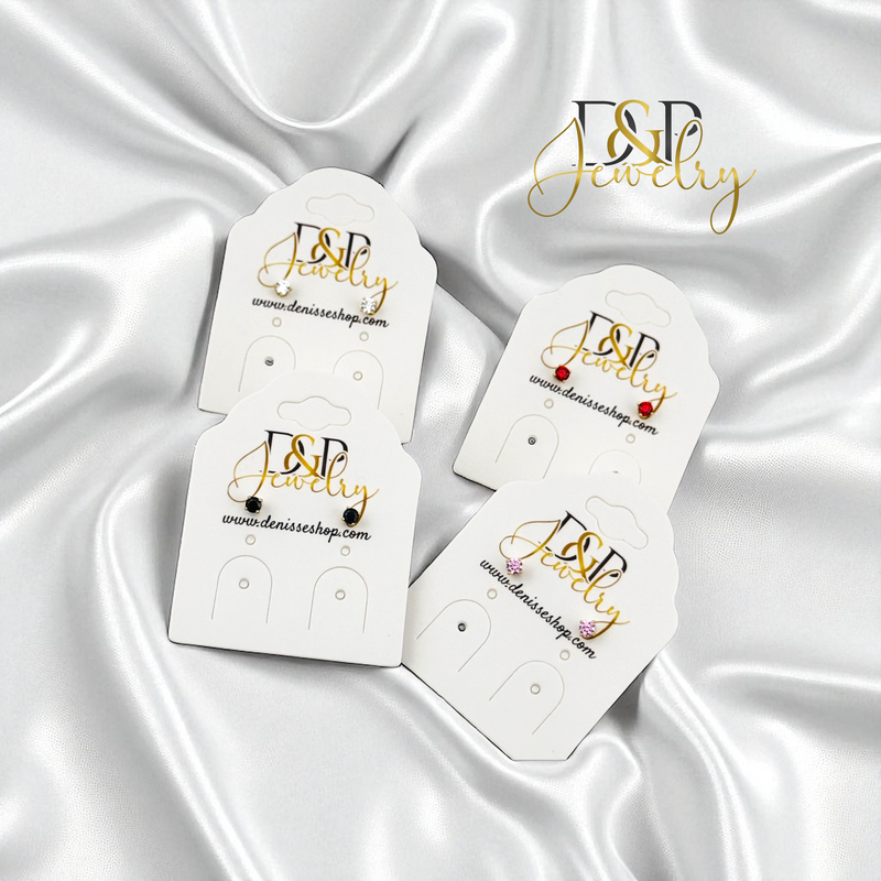 14K SMALL ZIRCONIA EARRING E966