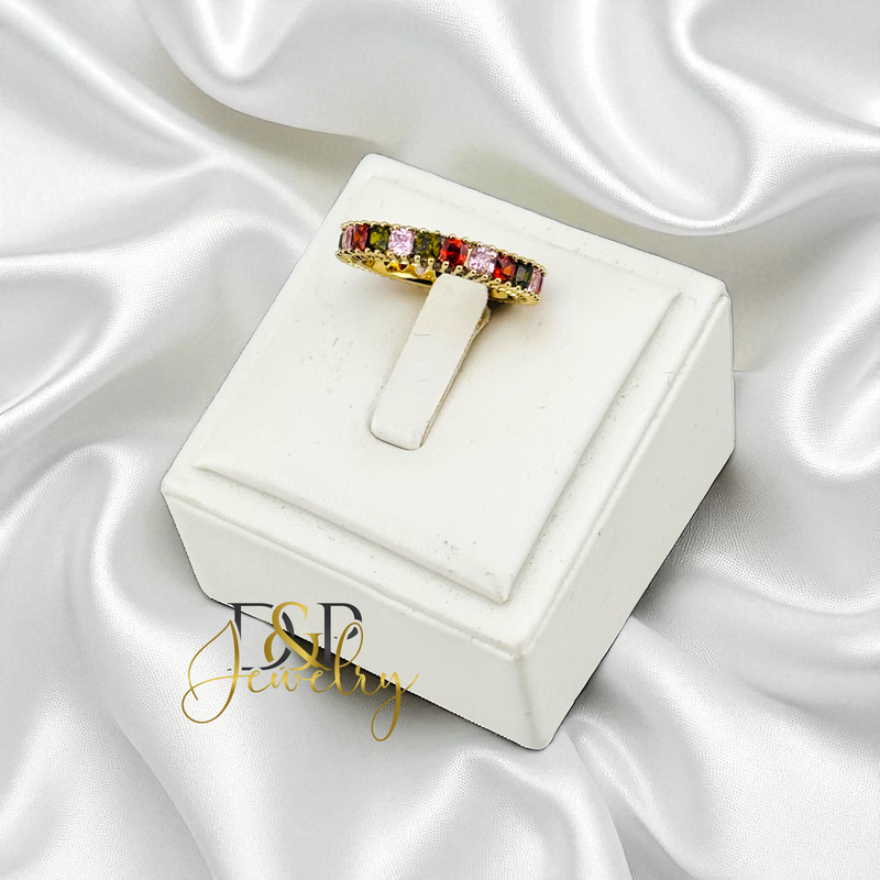 14K MULTICOLOR BAND RING RG420