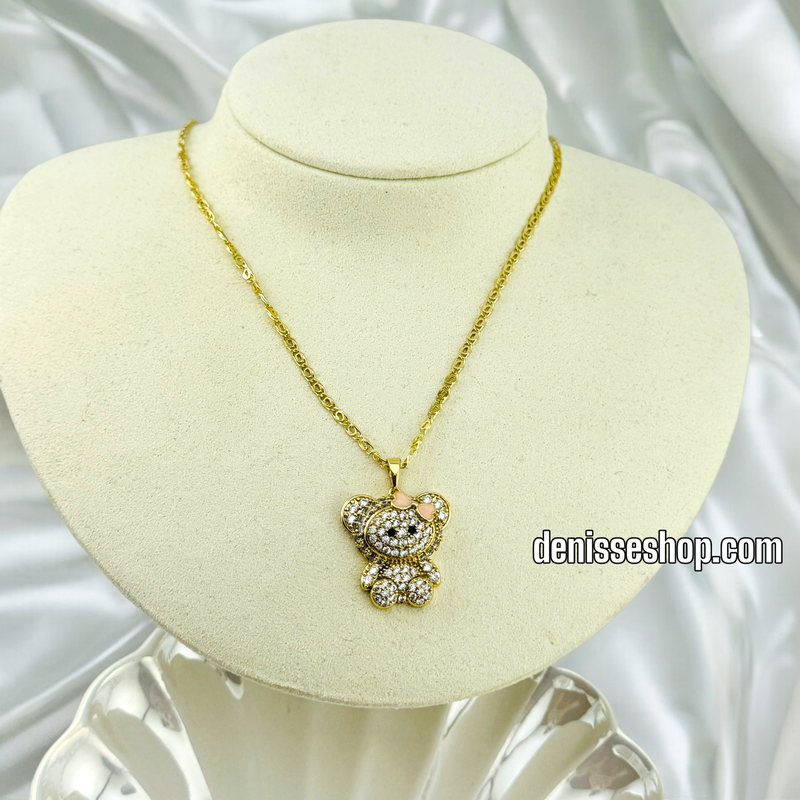 14K GOLD  CUTE BEAR PENDANT P484