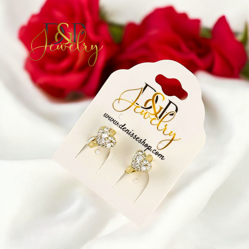 14K TINY HEART HOOP HP703
