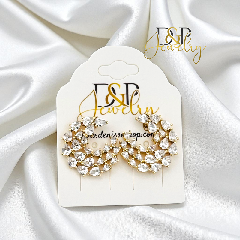 14K MOON EARRING E976
