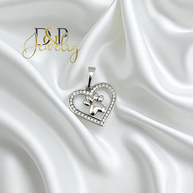 14K SILVER/HEART PENDANT P908